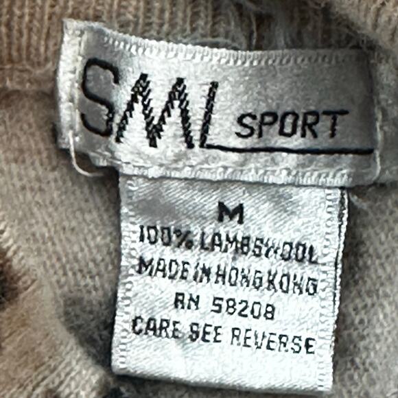 Vintage SML Sport Lambswool Beaded Leopard Sweater Women’s M Tan Black - Picture 6 of 7